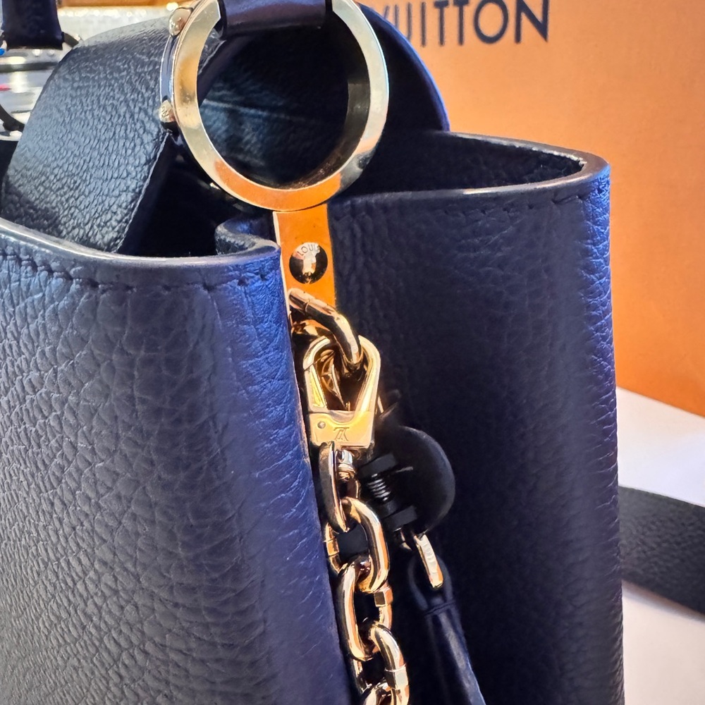 Limited Louis Vuitton Navy Capucines MM - Picture 7 of 16